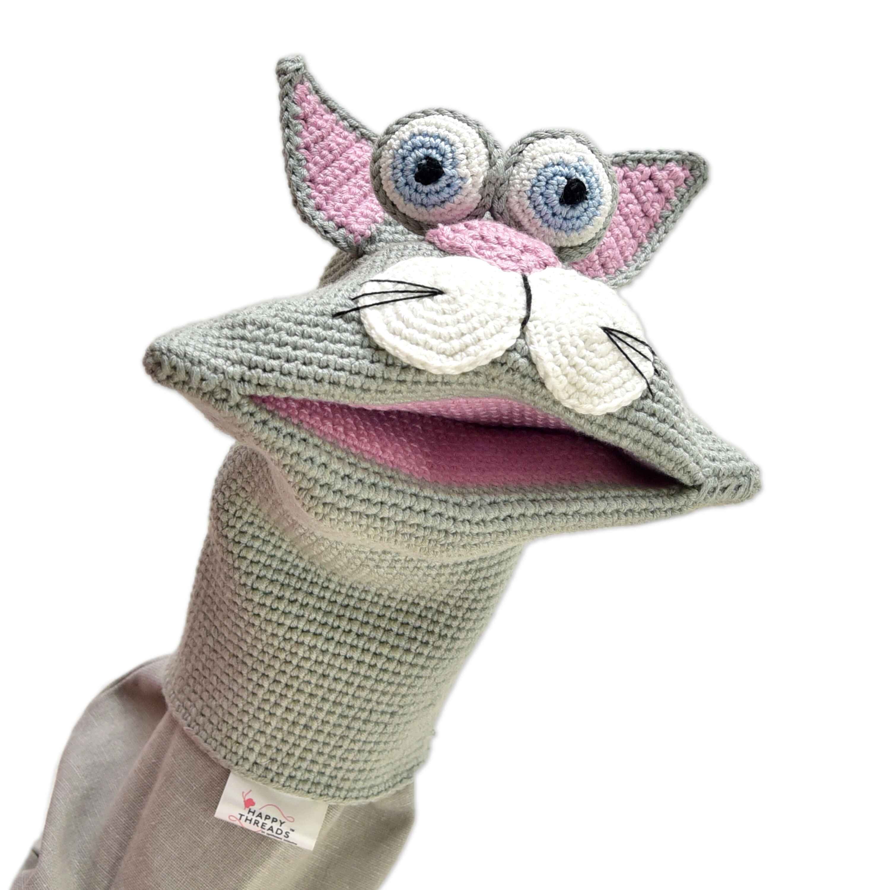 Happy Threads | Mimi the Cat – Handmade Crochet Puppet for Kids & Cat Lovers