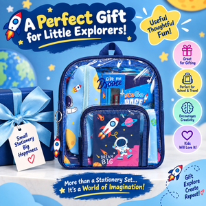 iLearnNGrow 11-in-1 Space Theme Stationery Set for Kids School & Art Supplies Kit -