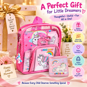 iLearnNGrow 11-in-1 Unicorn Stationery Set for Kids School & Art Supplies Kit -
