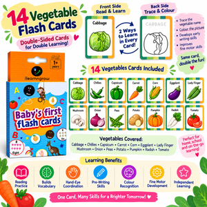 iLearnNgrow Baby's First Vegetables Flash Cards - Kids Learning Books