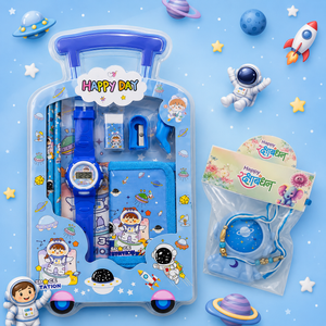 iLearnNGrow Blue Luggage Stationery Rakhi Combo - Raakhi Gifts