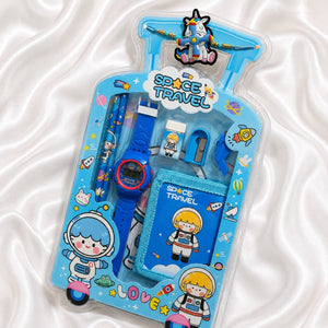 iLearnNGrow Blue Luggage Stationery Rakhi Combo | The Mom Store - Stationery Rakhi Combo