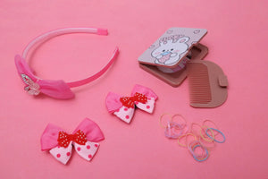 iLearnNGrow Bow Hair Accessories Set (Pastel Pink) - ilearnngrow Learning Solutions Pvt Ltd