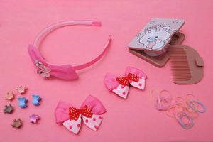 iLearnNGrow Bow Hair Accessories Set (Pastel Pink) - ilearnngrow Learning Solutions Pvt Ltd