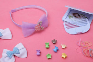 iLearnNGrow Bow Hair Accessories Set (Purple) - ilearnngrow Learning Solutions Pvt Ltd