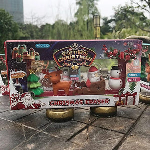 ilearnngrow Christmas - Set of 4 Erasers - Tree, Santa, Snowman, Reindeer - Art & Stationery