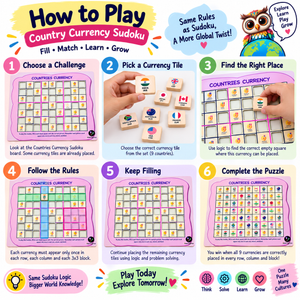 iLearnNgrow Countries Currency Sudoku - Kids Toys