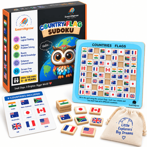 iLearnNgrow Countries Flag Sudoku - Kids Toys