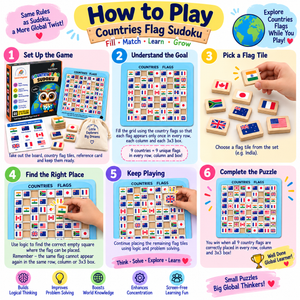 iLearnNgrow Countries Flag Sudoku - Kids Toys
