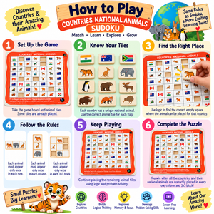 iLearnNgrow Countries National Animal Sudoku - Kids Toys