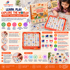 iLearnNgrow Countries National Animal Sudoku - Kids Toys
