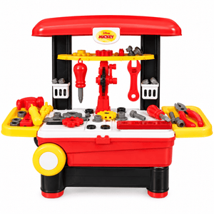iLearnNGrow Deluxe Tool Work Bench Convertible Suitcase Portable Role Play Toy Set for Kids - Kids Toys