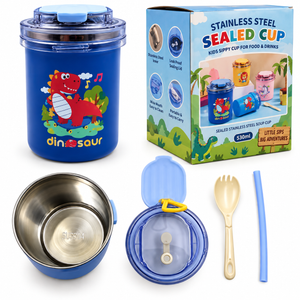iLearnNGrow Dino Sipper Kids Dinosaur Water Bottle with Straw - Baby Care Accessories