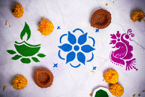 iLearnNgrow Diwali DIY Rangoli Kit - Set Of Five Stencil - DIY Kits