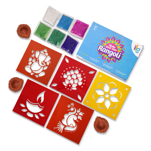 iLearnNgrow Diwali DIY Rangoli Kit - Set Of Five Stencil - DIY Kits