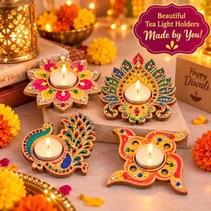 iLearnNgrow DIY Tea Light Candle Holders - Art & Craft