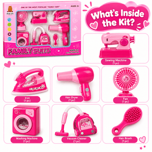 iLearnNGrow Family Suits Battery Operated Household Appliances Play Set Light & Sound Toy - Kids Toys