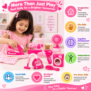 iLearnNGrow Family Suits Battery Operated Household Appliances Play Set Light & Sound Toy - Kids Toys