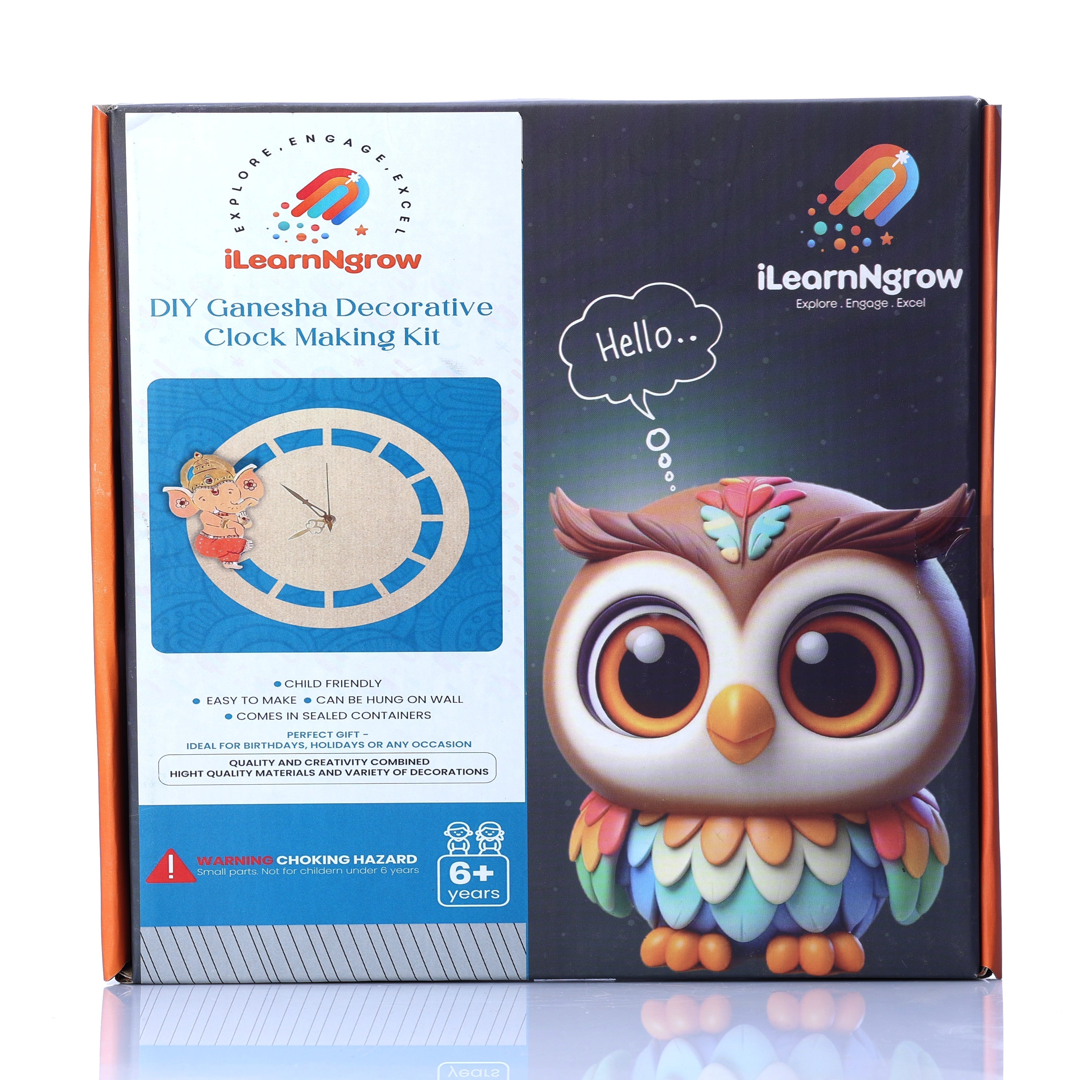 iLearnNgrow Ganesha Decorative Clock Making Kit - ILGD022