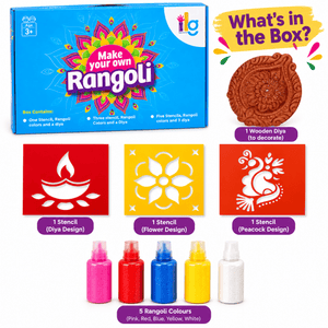 iLearnNgrow ilearnngrow Diwali DIY Rangoli Kit - Set Of Three Stencil - Art & Craft