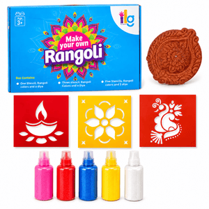 iLearnNgrow ilearnngrow Diwali DIY Rangoli Kit - Set Of Three Stencil - Art & Craft
