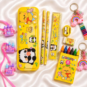iLearnNGrow Panda Theme Stationery Rakhi Combo Cute Panda Pencil Box Set with Rakhi for Kids - Art & Stationery