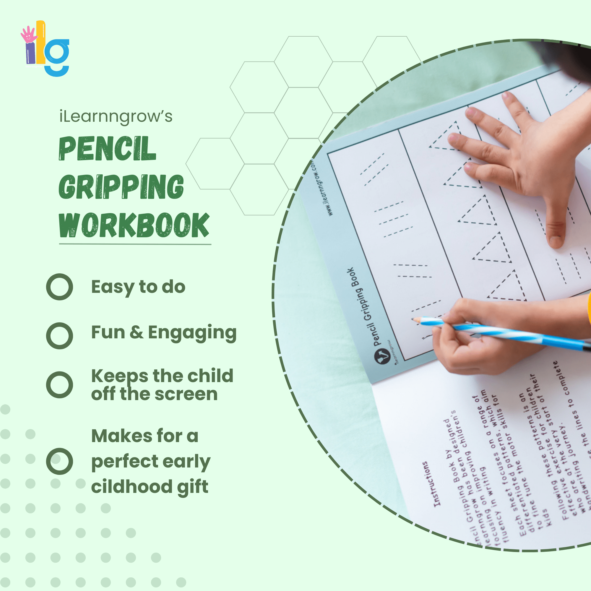 iLearnNgrow Pencil gripping Workbook - ILGPCW