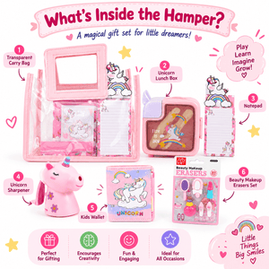 iLearnNGrow Pink Bag Unicorn Gift Hamper Magical Kids School & Stationery Set - Gifts & Gift Sets