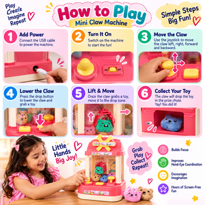 iLearnNGrow Premium Teddy Mini Plush Toys Claw Machine with Music & Light - Kids Toys