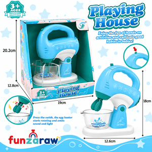 iLearnNGrow Pretend Play Hand Blender Mixer Toy for Kids | Light & Sound Kitchen Appliance Set with Rotating Beater | Role Play Cooking Toy for Boys & Girls 3+ Years - Pretend Play Toys
