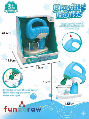 iLearnNGrow Pretend Play Hand Blender Mixer Toy for Kids | Light & Sound Kitchen Appliance Set with Rotating Beater | Role Play Cooking Toy for Boys & Girls 3+ Years - Pretend Play Toys