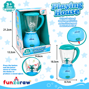 iLearnNGrow Pretend Play Juicer Mixer Toy for Kids | Rotating Blade with Sound Effects | Kitchen Appliance Role Play Toy for Boys & Girls 3+ Years - Pretend Play Toys