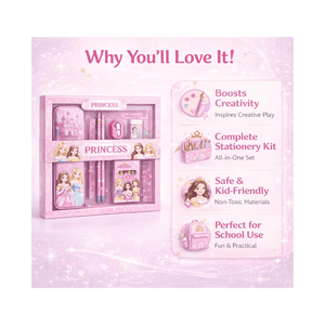 iLearnNGrow Princess Theme Stationery Rakhi Combo Princess Pencil Box Set with Castle Rakhi for Kids - Art & Stationery