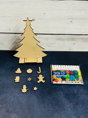 ilearnngrow Set of 5 DIY Christmas Painting kit - Reindeer, Gift, Tree, Santa Claus and Bell - Art & Stationery