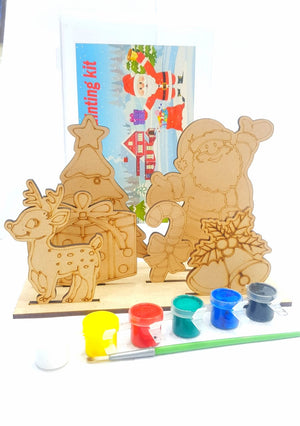 ilearnngrow Set of 5 DIY Christmas Painting kit - Reindeer, Gift, Tree, Santa Claus and Bell - Art & Stationery