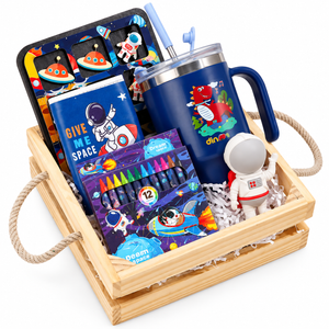iLearnNGrow Space Gift Hamper for Kids - Blue School Bag Set -