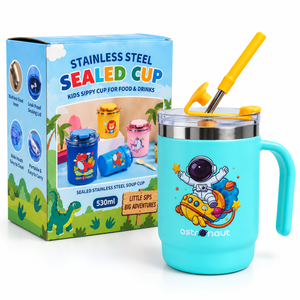 iLearnNGrow Space Sipper Bottle Kids Sipper Bottle with Straw | Cute Space Water Bottle - Baby Care Accessories