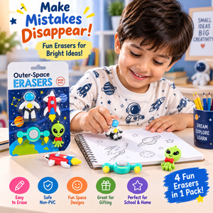 iLearnNGrow Space Theme Eraser Set Stationery for Kids (Space Eraser Set) - Art & Stationery