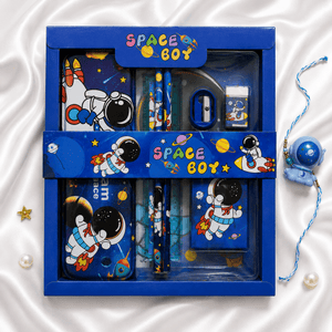 iLearnNGrow Space Theme Stationery Rakhi Combo Pencil Box Set with Space Rakhi for Kids - Rakhi Gifts