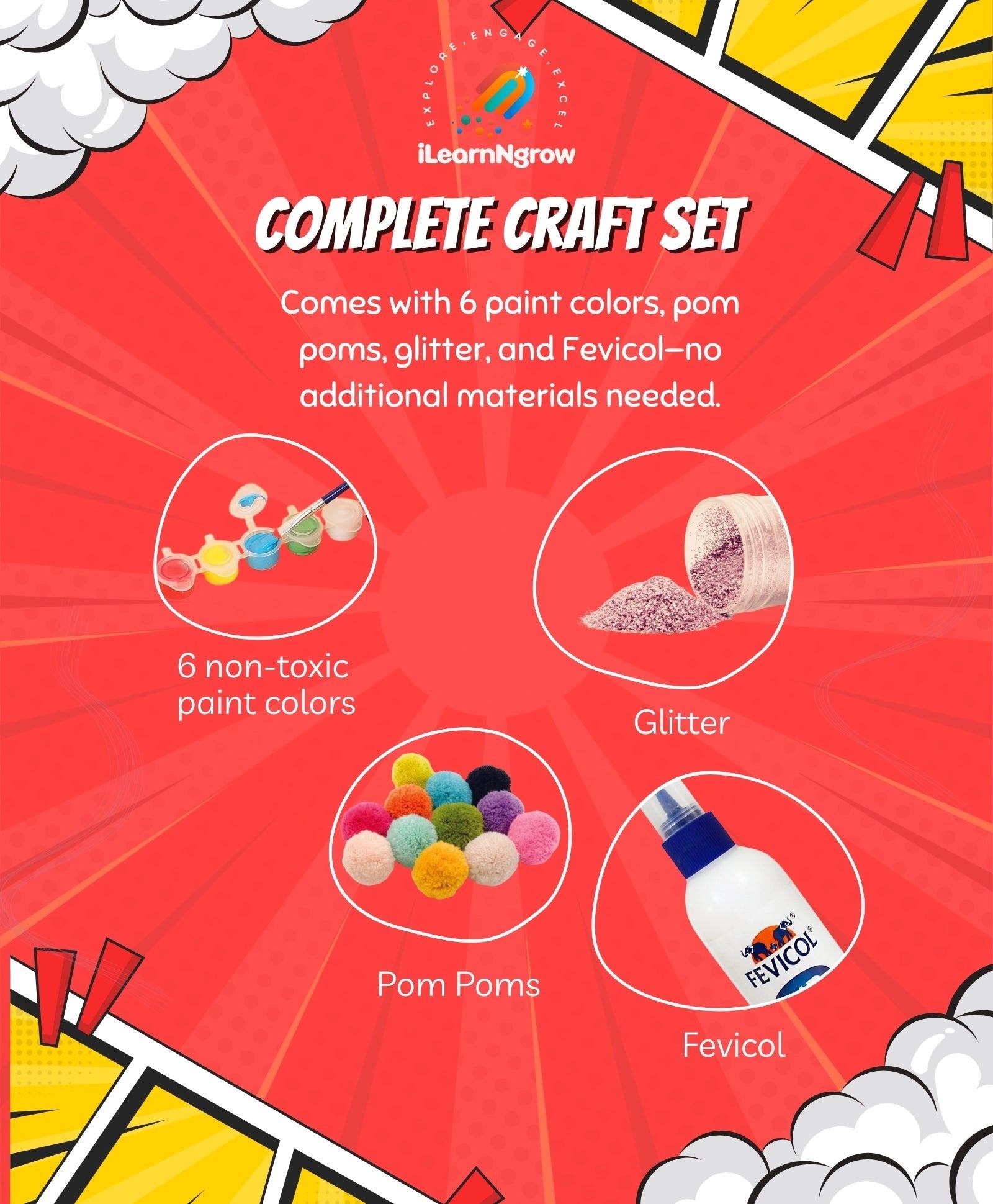 ilearnngrow Teeny Tiny DIY SuperHero Painting Kit - DIY Kits