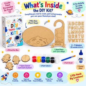 ilearnngrow Teeny Tiny Space Theme Name Plate and Door Knob - Kids Toys