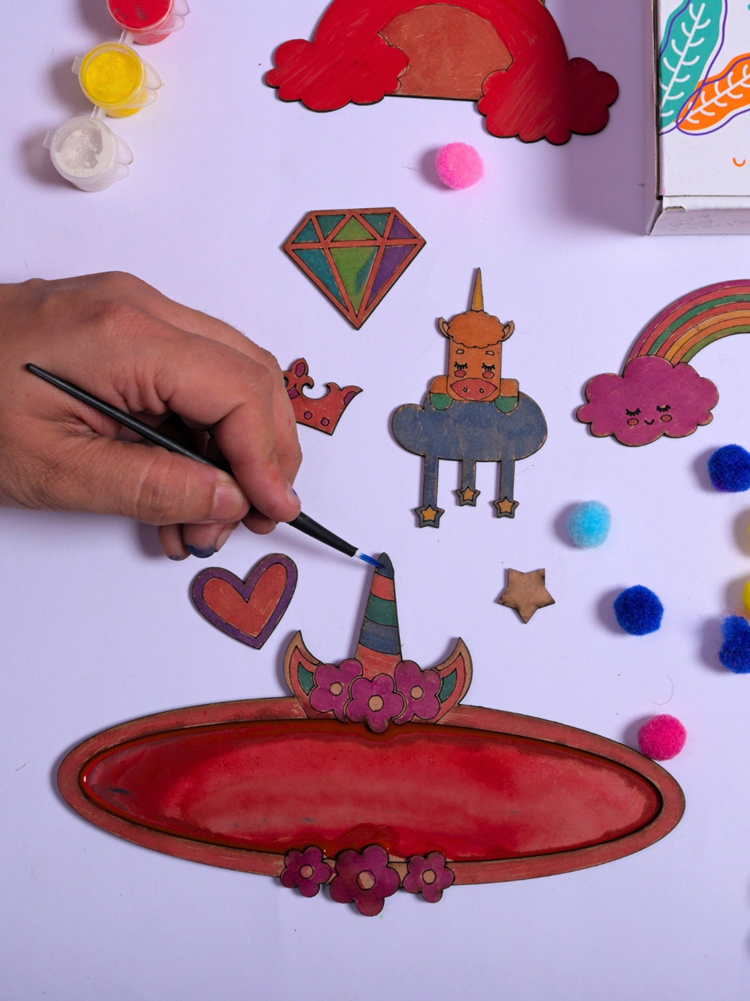 ilearnngrow Teeny Tiny Unicorn Theme Name Plate and Door Knob - ILGTTUDKNP