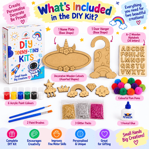 ilearnngrow Teeny Tiny Unicorn Theme Name Plate and Door Knob - Activity Toys