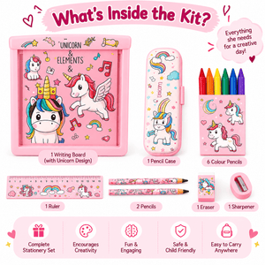 iLearnNGrow Unicorn Pencil Box - Pouch Stationery Kit for Kids -