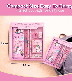 iLearnNGrow Unicorn Theme Stationery Rakhi Combo Unicorn Pencil Box Set with Castle Rakhi for Kids - Art & Stationery