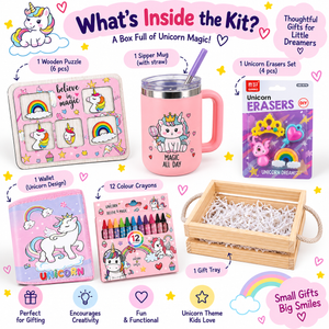 iLearnNGrow Unicorn Wooden Hamper A Magical Gift for Little Dreamers! - Art & Stationery