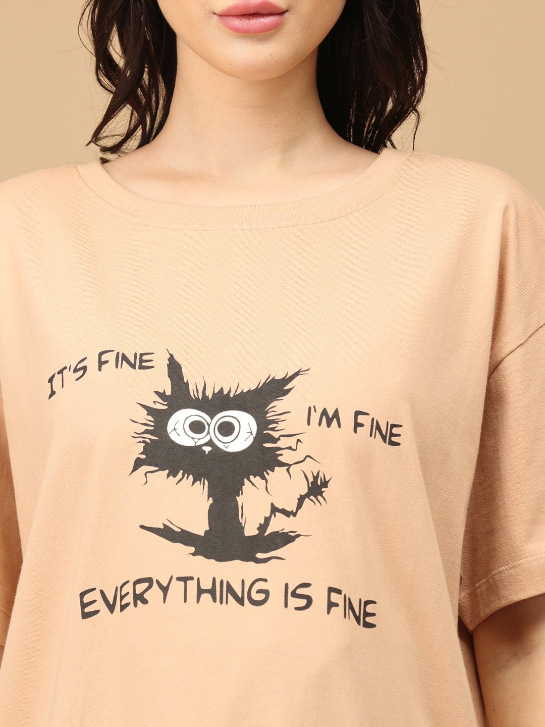I'm Fine Oversized Mumma T-shirt - MAT - SC - MUMIF - S