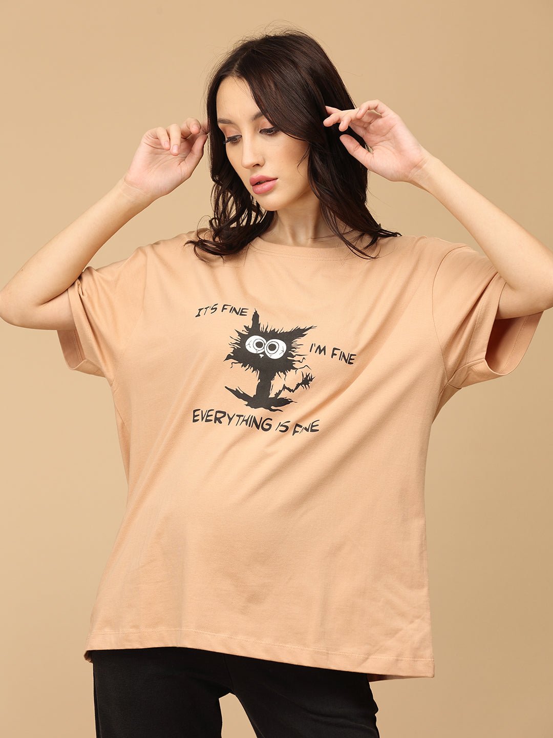I'm Fine Oversized Mumma T-shirt - MAT - SC - MUMIF - S