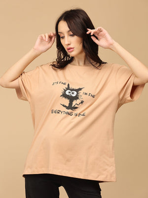 I'm Fine Oversized Mumma T-shirt - MAT - SC - MUMIF - S