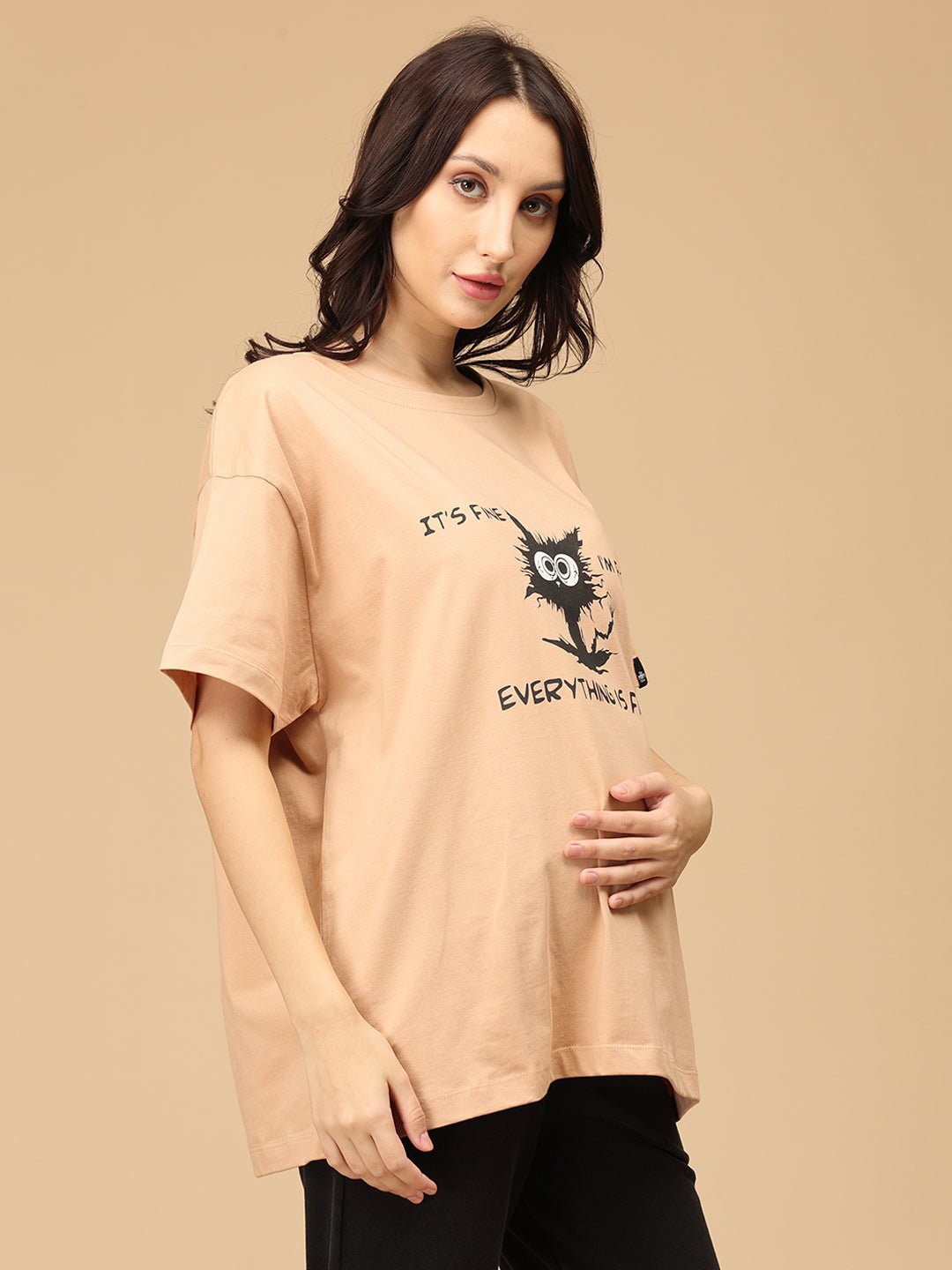 I'm Fine Oversized Mumma T-shirt - MAT - SC - MUMIF - S